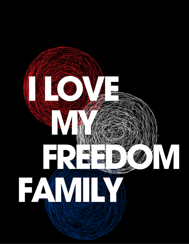i love my freedom family tee design